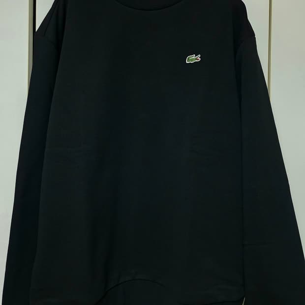 라코스테 블랙 맨투맨 티셔츠