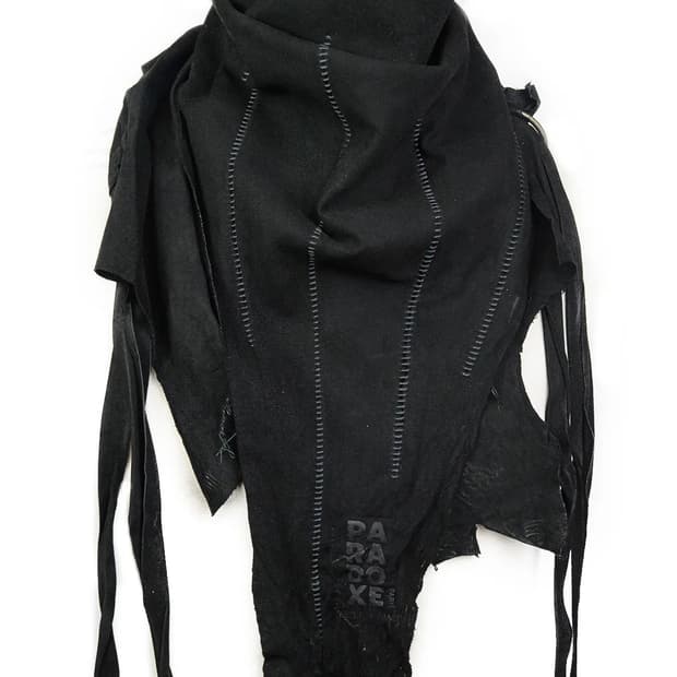 PARADOXE LAMB LEATHER SCARF BLACK 상품이미지1