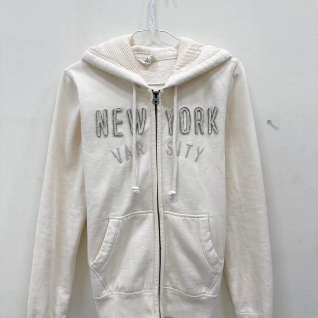 후아유 아이보리 말차 후드집업