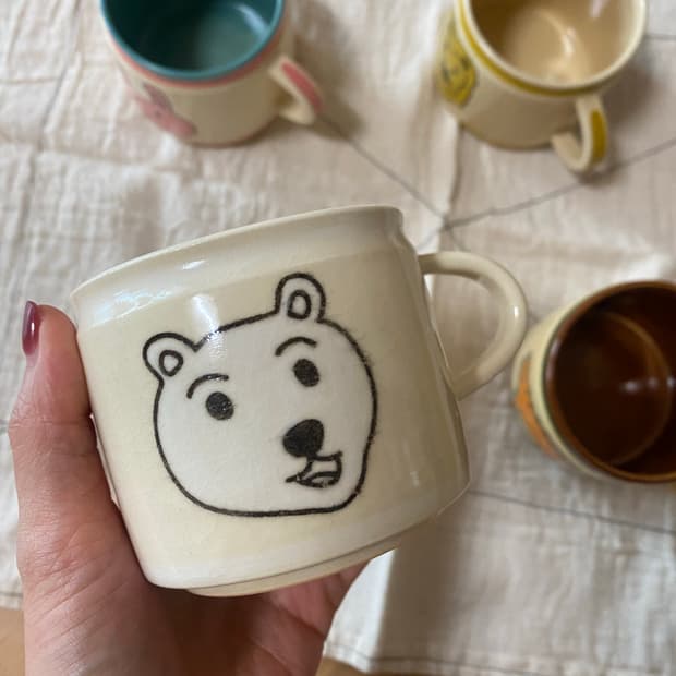 다이삭 머그컵 토끼,곰,사자,공룡 각 판매