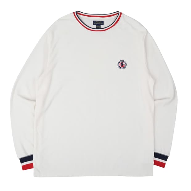 폴로 랄프로렌 써클 로고 화이트 와플 롱슬리브