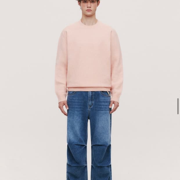 수아레 데일리 라운드 니트 핑크 m