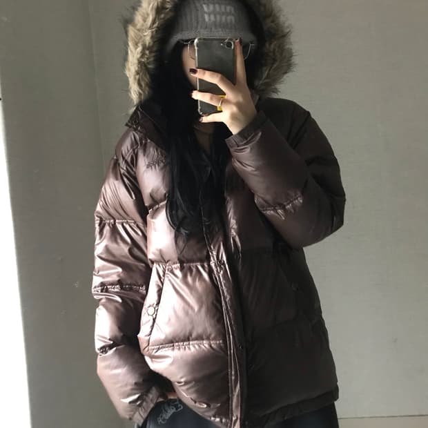 아디다스 초코브라운 울프죠 퍼패딩