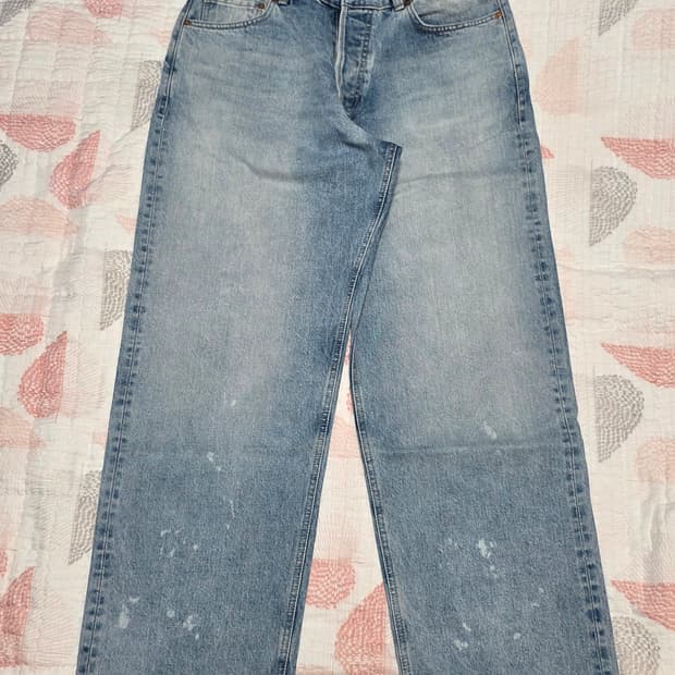 유니온블루 와이드 셀비지 데님팬츠 32