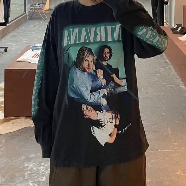 빈티지 너바나 밴드 프린팅 롱슬리브 H2532