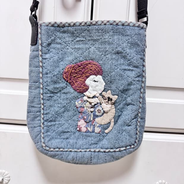 빈티지 모리걸 모리가방 핸드메이드 퀄트 자수 크로스백 숄더백