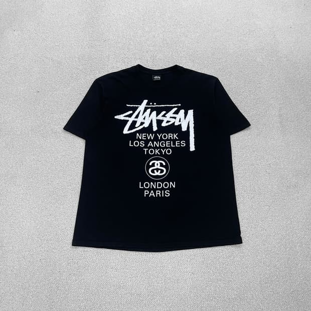 스투시 Stussy 월드투어 반팔 티셔츠 블랙