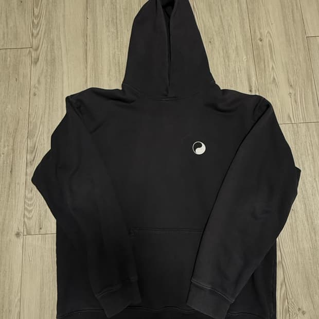 스투시 아워레가시 음양 피그먼트 다이드 후드 블랙 XL