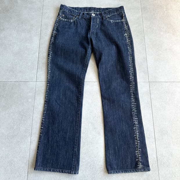 이세이미야케 A POC 사이드라인 플레어 데님팬츠