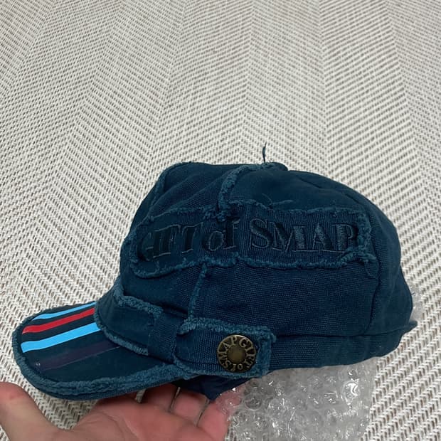 빈티지 y2k 본디지 뉴스보이 데님 캡