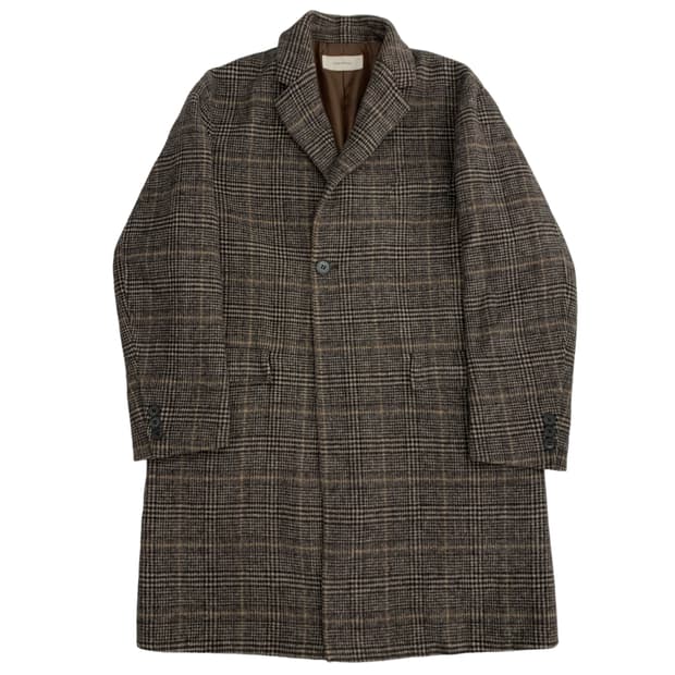 토니웩 브라운체크 울 코트