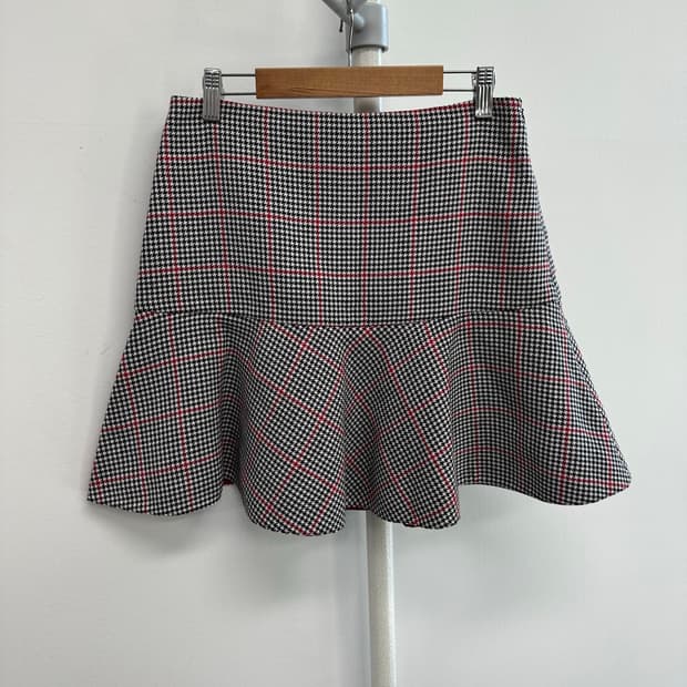 발렌티노 하운드투스 체크 스커트