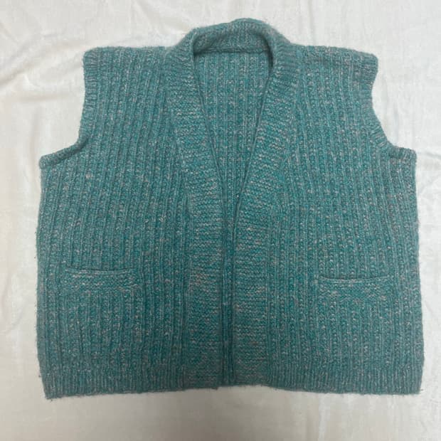 민트색 니트 handmade 가디건