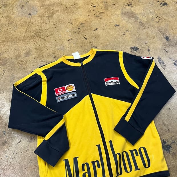 말보로 코튼 면 집업 져지 트랙탑