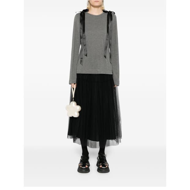 시몬로샤 리본 디테일 티셔츠