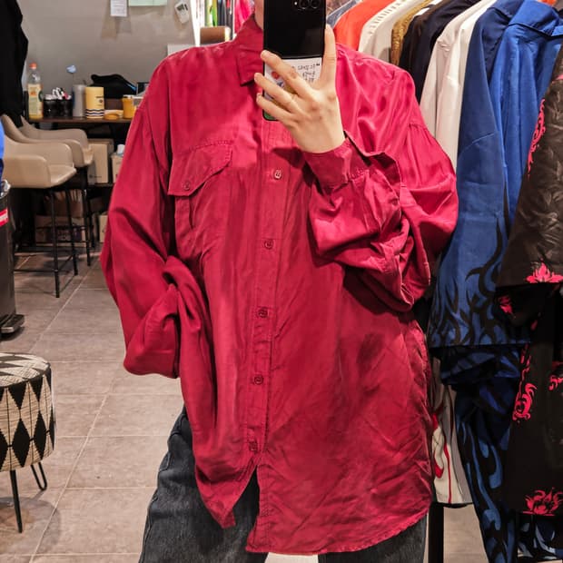 [NO.9] 버건디 실크셔츠