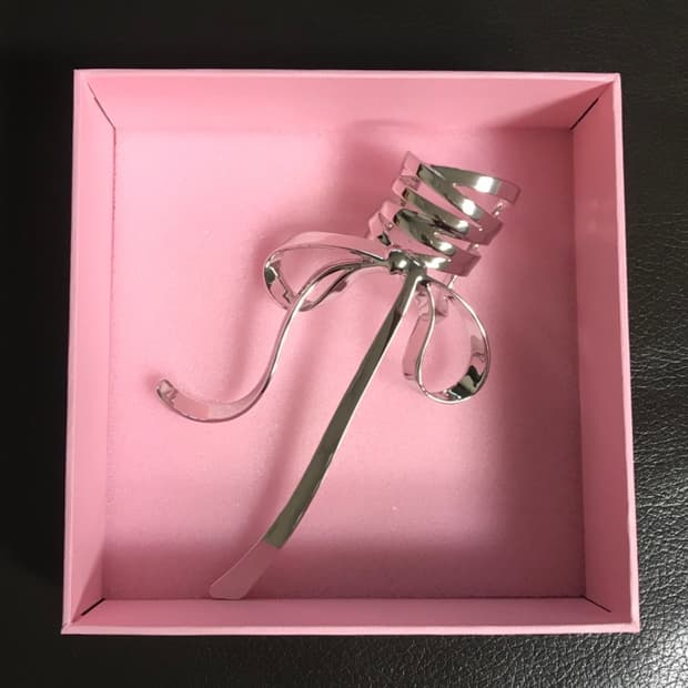 Yvmin 위민 메탈 보우 헤어 클립 실버  