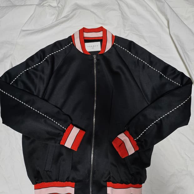 산드로 스카잔 자수 바시티 자켓 43