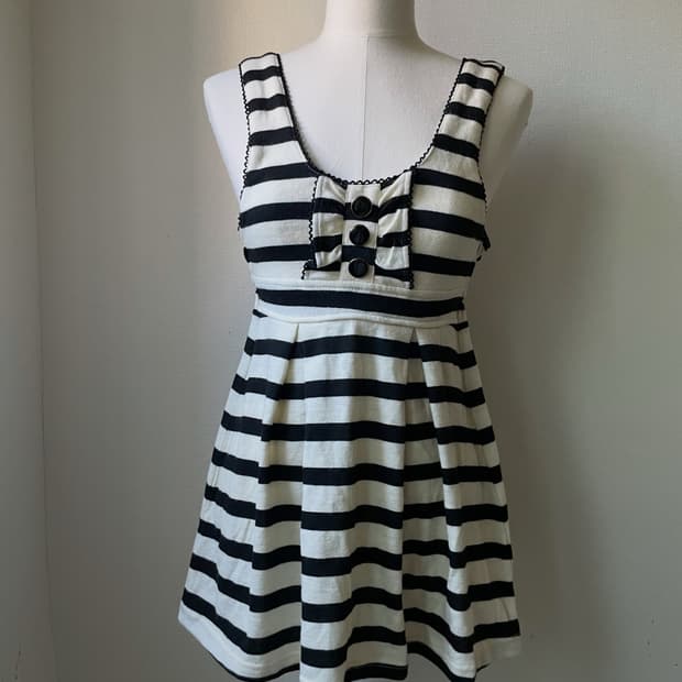Stripe Knit Short Dress