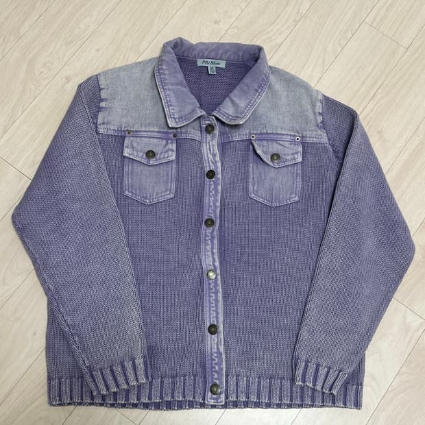 PBJ blues 데님 스웨터 자켓 퍼플