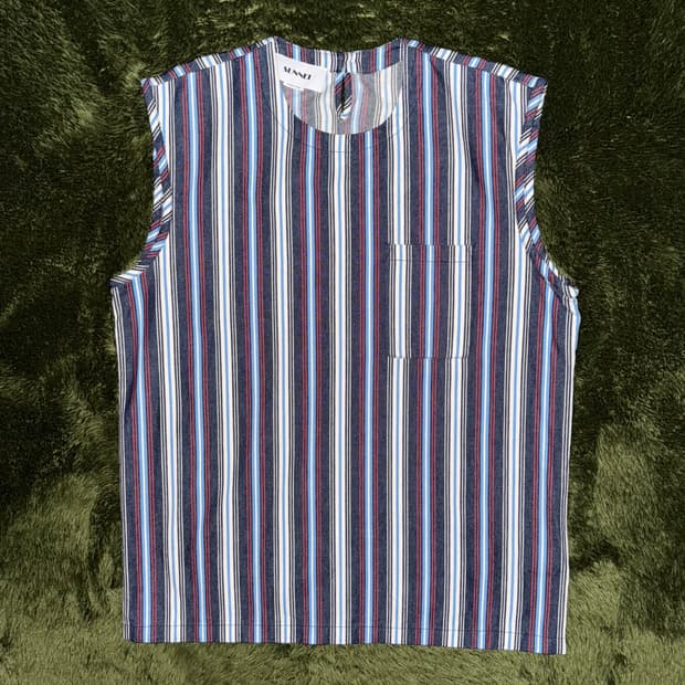 [M] SUNNEI 써네이 스트라이프 슬리브리스 Made In Italy