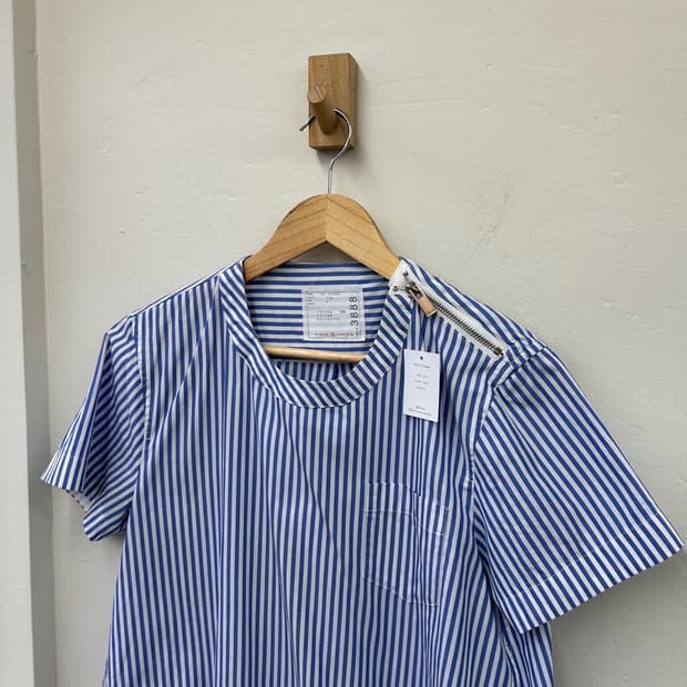 16654 - 사카이 레이어드 포플린 반팔 블라우스