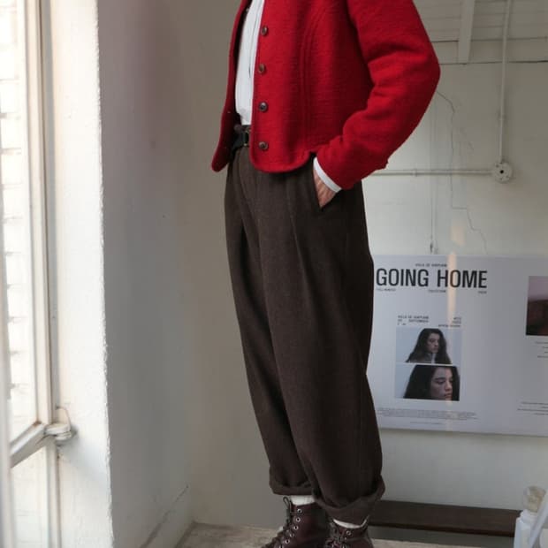 비아플레인 비아 크라운 배기 팬츠 23FW