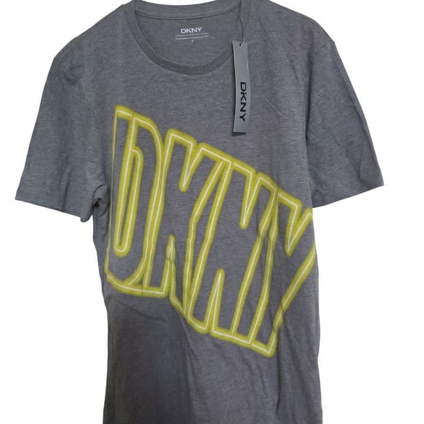 (새상품)DKNY 반팔 옐로우 프린팅 티셔츠 (S)