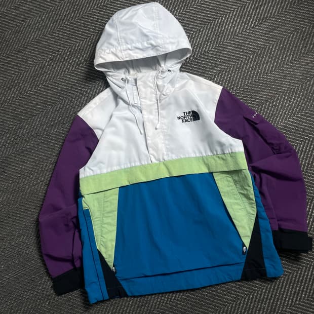 노스페이스 컬러블럭 마운틴 아노락 바람막이y 4689