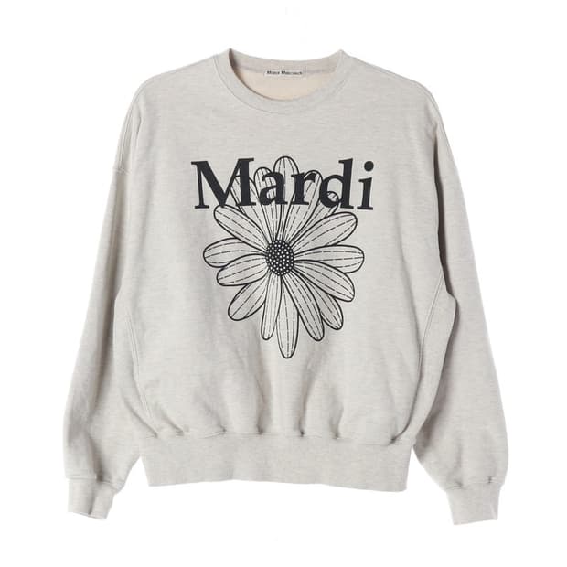 마르디메크르디 플라워 로고 맨투맨 오트밀 F