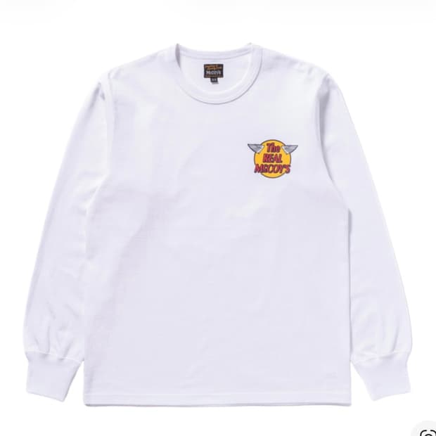 리얼맥코이 로고 롱슬리브 화이트