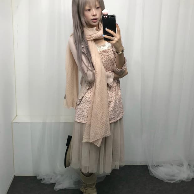 𝜗𝜚베이지 핑크 하구미 페어리 코디set 𝜗𝜚