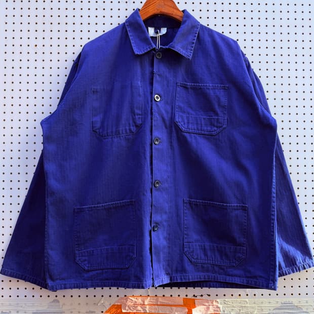 OLD VINTAGE HBT FRENCH 헤링본트윌코튼 프렌치워크자켓