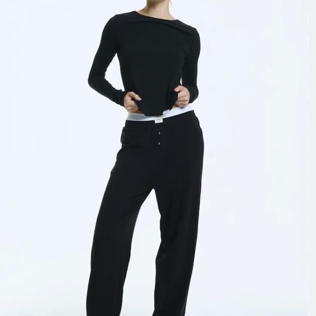 글로니 지 모달 롱슬리브 블랙 