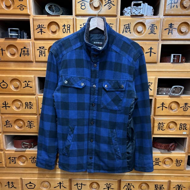 (XL) 에드윈 플란넬 체크 자켓