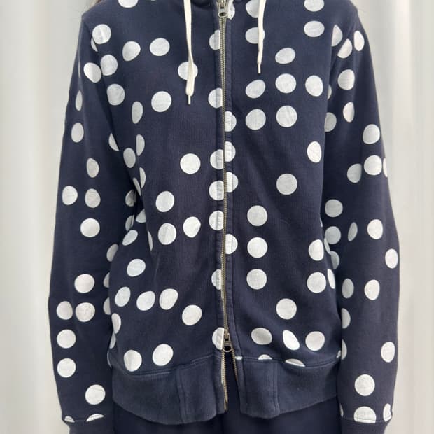 dot hood twoway zipup