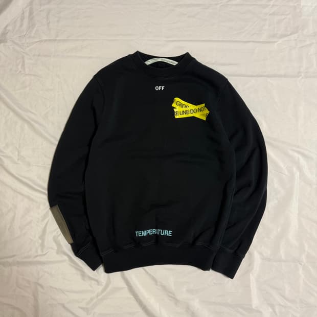 [XXS] 오프화이트 파이어 테이프 맨투맨