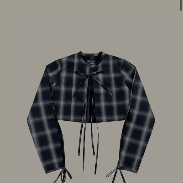 145 office 체크 셔츠 checkered tying shirt