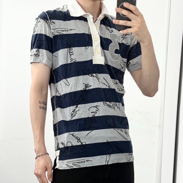 돌체앤가바나 아카이브 멀티로고 폴로 반팔 티셔츠