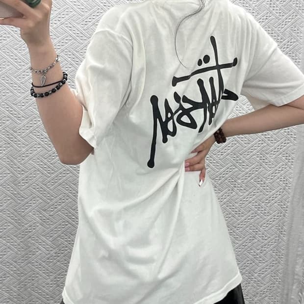 스투시 빈티지 캐주얼 피그먼트 다이드 반팔티 M C12259