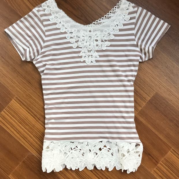 vintage stripe lace top