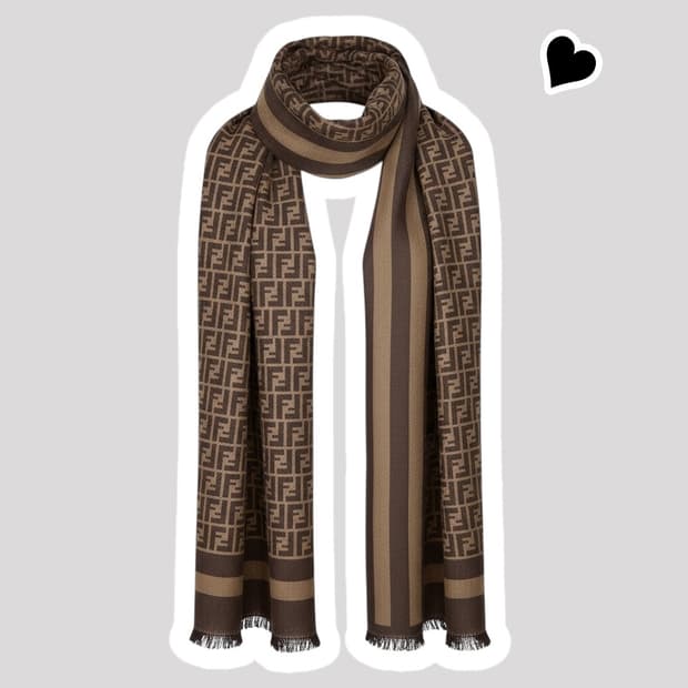 정품 펜디 쥬카 브라운 머플러