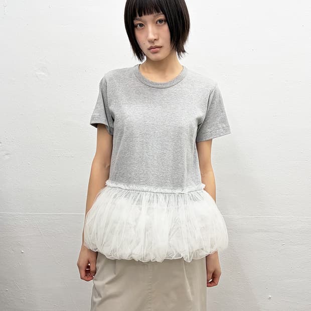 꼼데가르송 걸 튤 트리밍 티셔츠