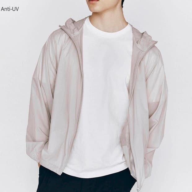 지오다노 나일론 패커블 윈드브레이커 그레이 L