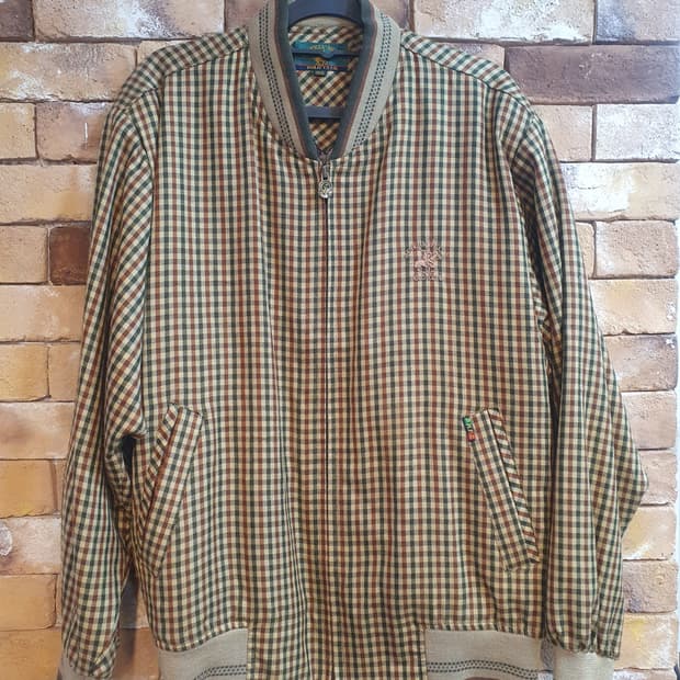 폴로클럽 체크 봄버 자켓