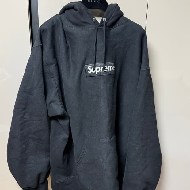 [XL] 21fw 슈프림 박스로고 후드 블랙