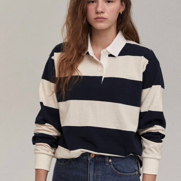 구해요) 더바넷 스트라이프 럭비 셔츠