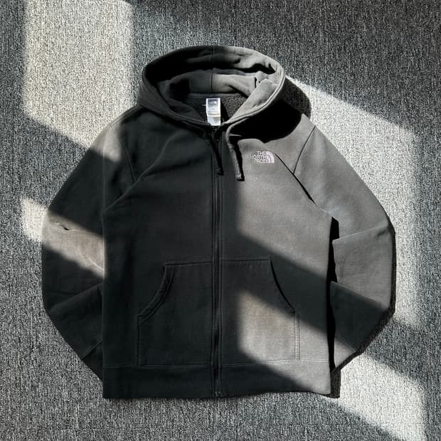 노스페이스 블랙 기모 후드집업 
