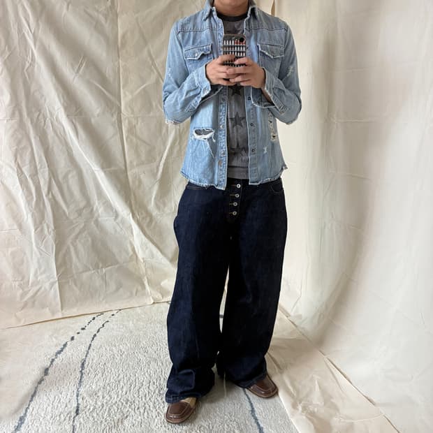 Ksubi Distressed Denim Western Shirt