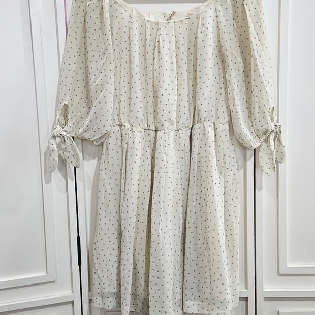 밀크티 민트하트 쉬폰 원피스